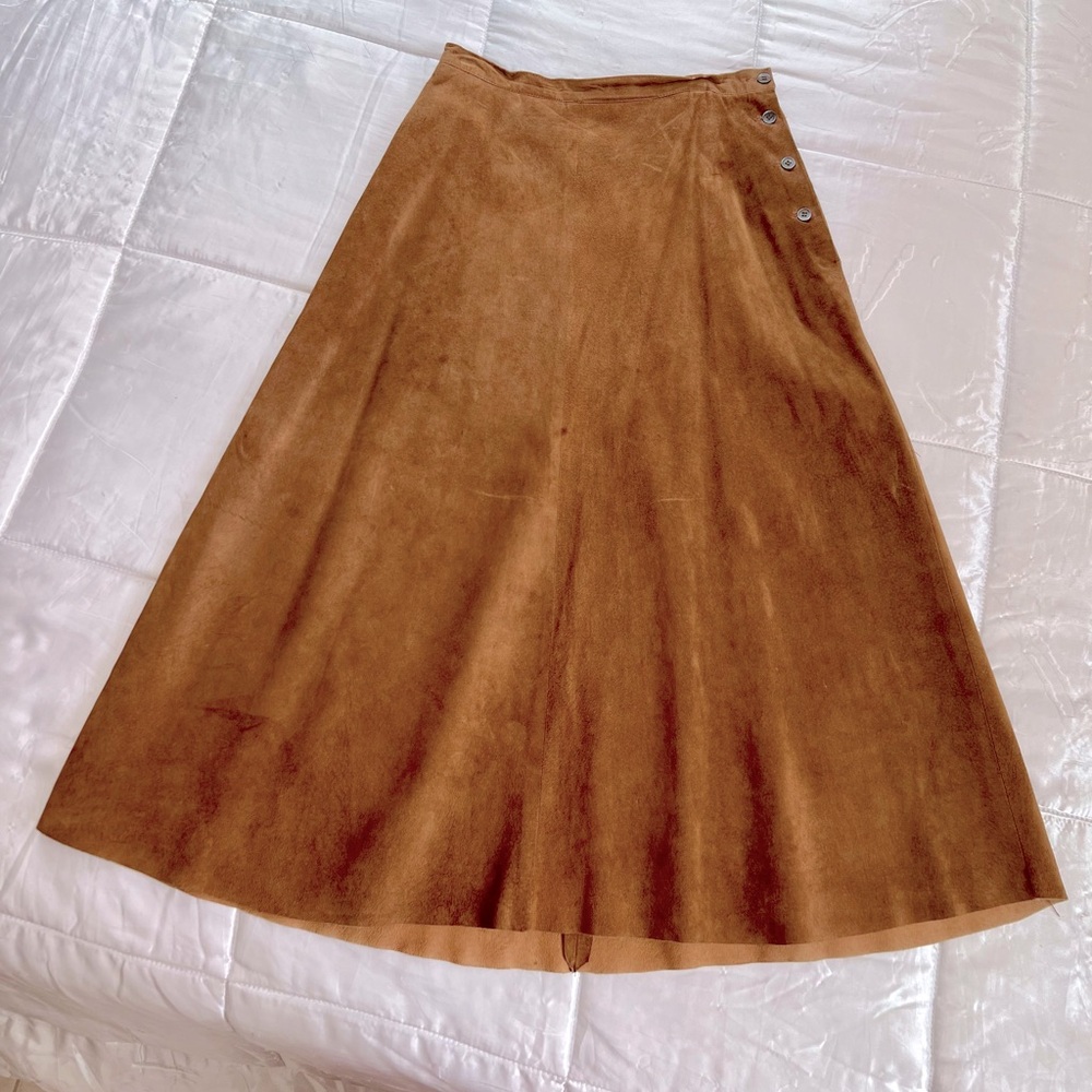 JH Collectibles Brown A-Line Suede-Look Skirt